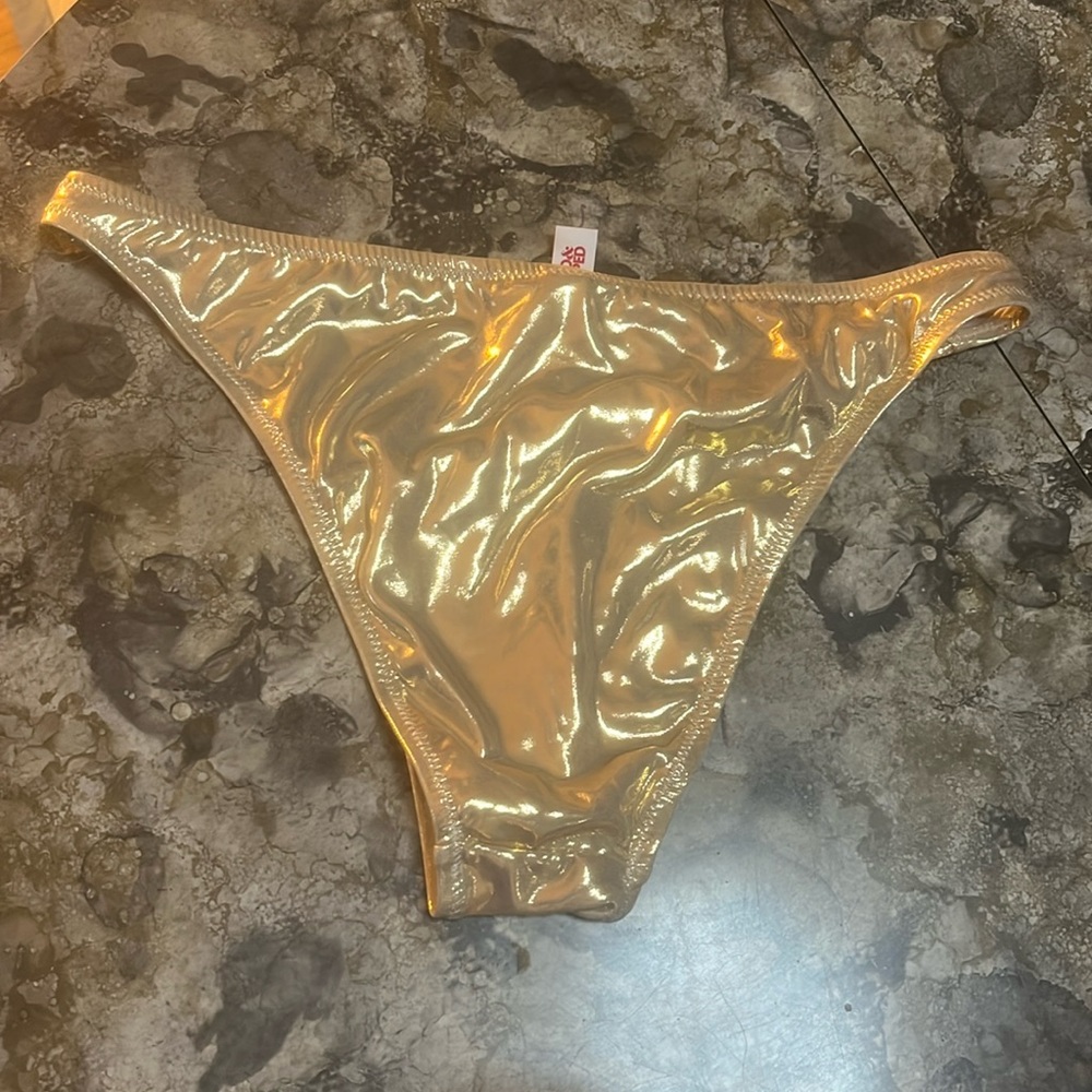 Solid and Striped Bikini bottoms Gold Medium